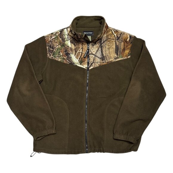REALTREE FLEECE CAMO Tree Outdoor Hunting Fishing Jacket Mens Large - Picture 1 of 8